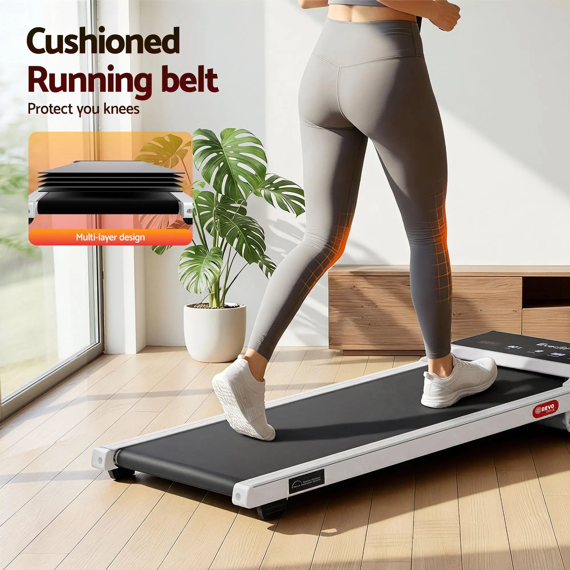 Everfit 3 in 1 Walking Pad Treadmill 20% Auto Incline Under Desk Treadmills for Home Gym With 40cm Wide Belt White Wholesale Hub