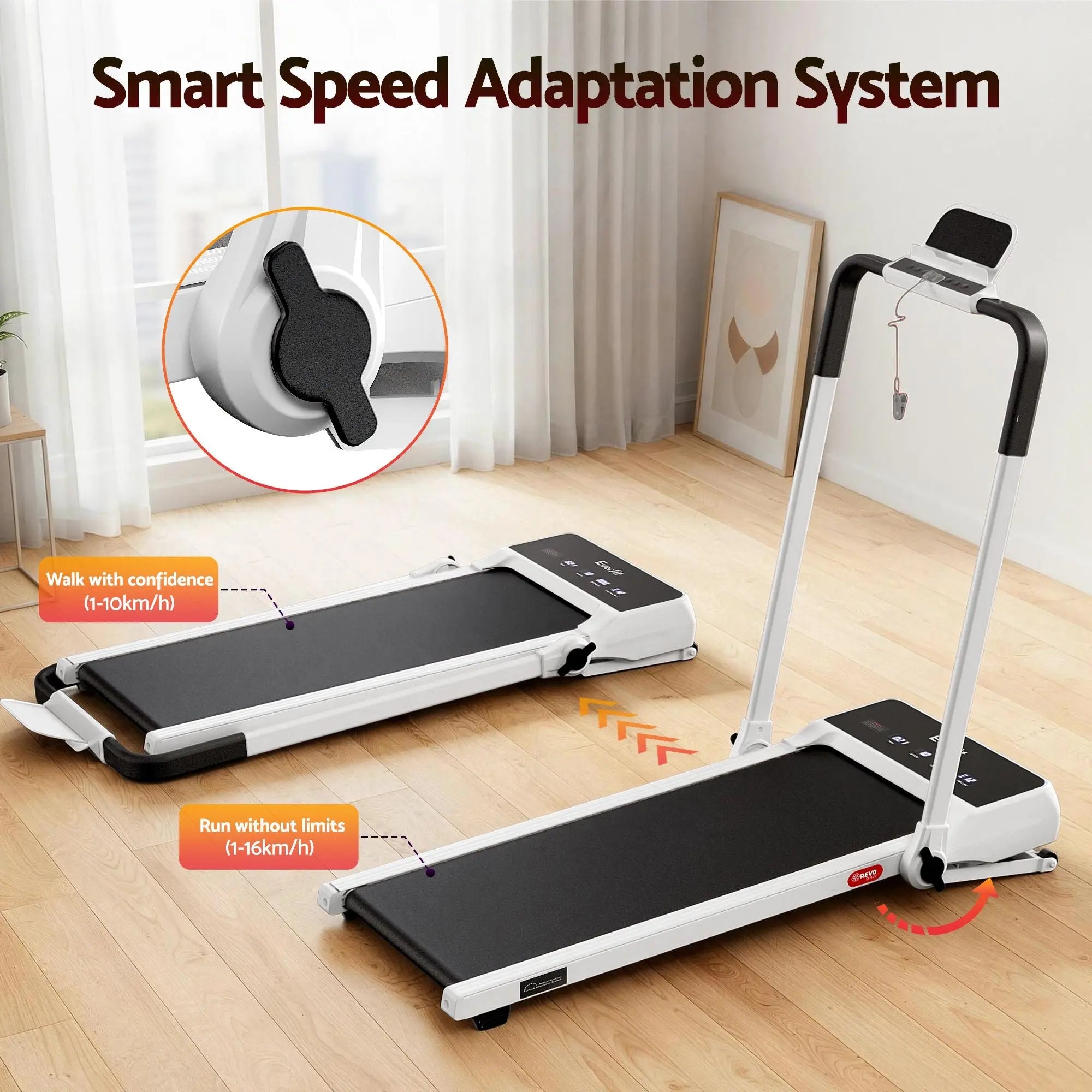 Everfit 3 in 1 Walking Pad Treadmill 20% Auto Incline Under Desk Foldable Treadmills for Home With 40cm Wide Belt White Wholesale Hub