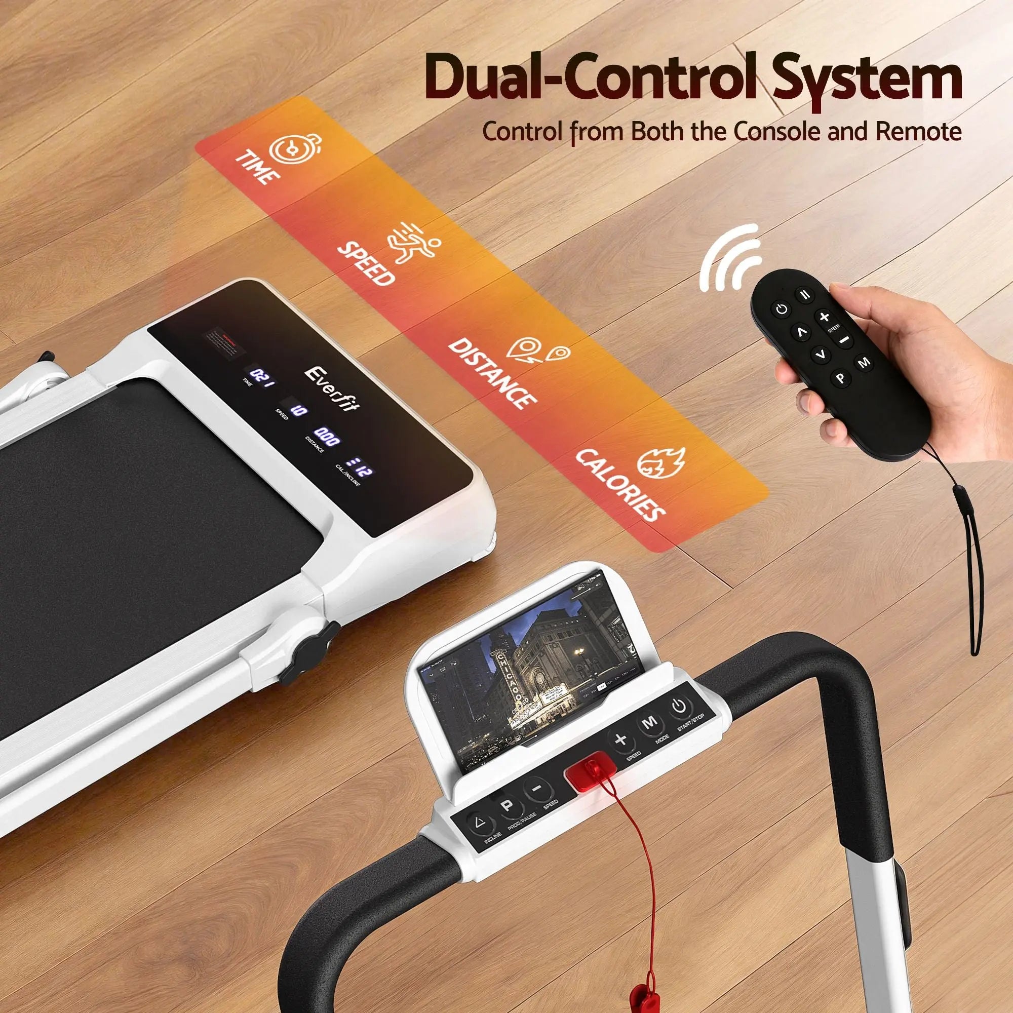 Everfit 3 in 1 Walking Pad Treadmill 20% Auto Incline Under Desk Foldable Treadmills for Home With 40cm Wide Belt White Wholesale Hub