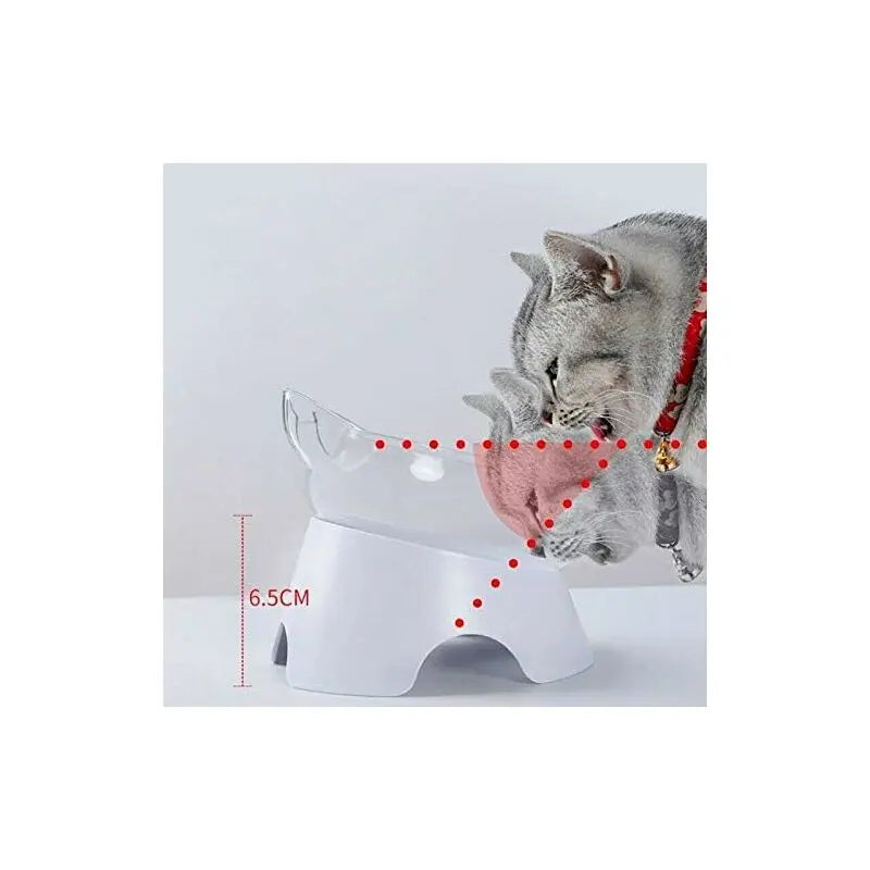 Double Cat Bowls, Orthopedic Pet Bowl Anti-vomiting, Cat Food Bowl Water Bowl Dog Bowl, Angled Cat Bowl Protects the Spine, 15° Inclined Bowl Wholesale Hub
