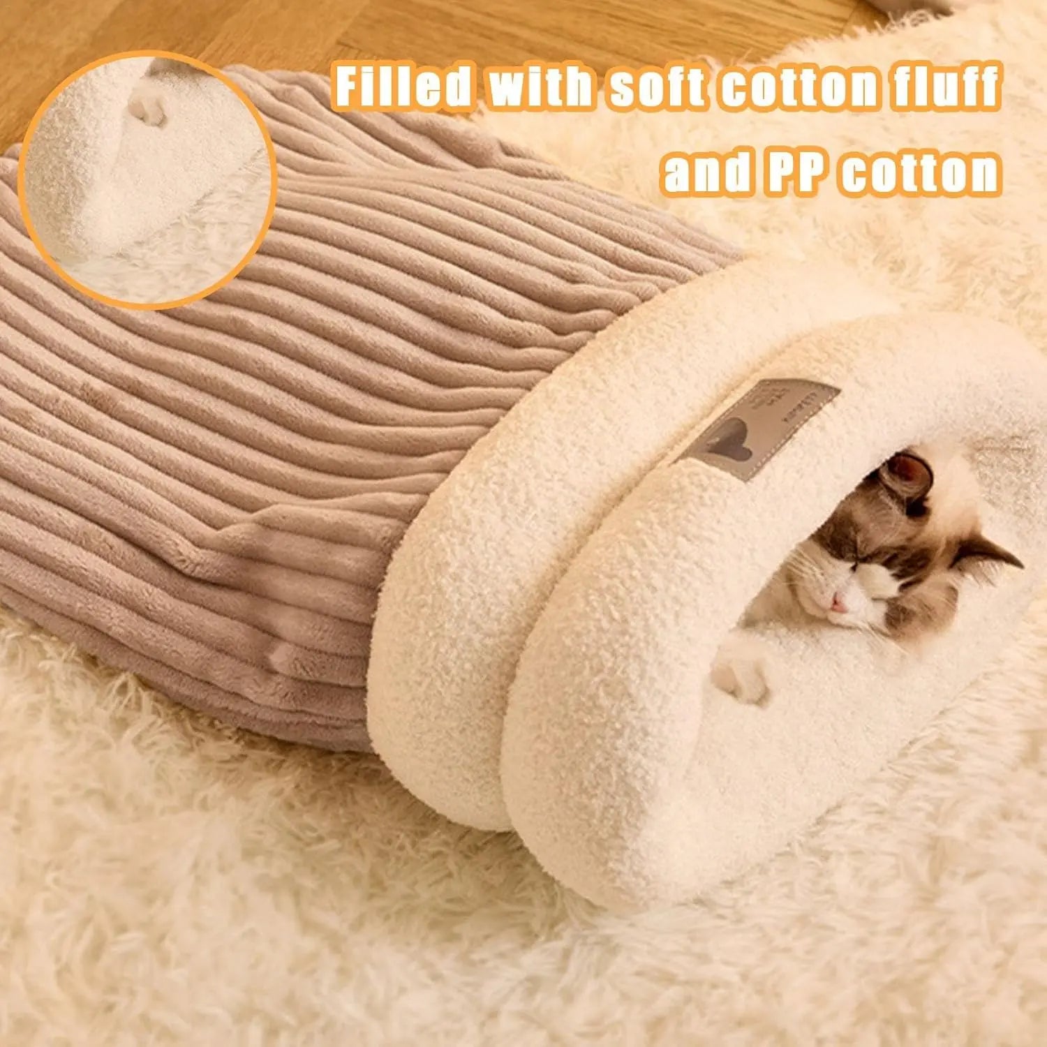 Cozy Cat Sleeping Bag Warm Washable Pet Bed Gray Size L 34x20x20cm Wholesale Hub