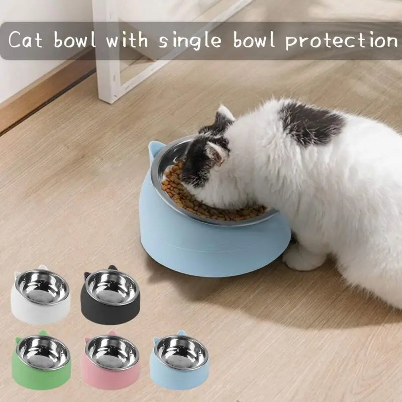 Cat Bowl, Pet Bowl Set, Raised And Tilted Cat Bowl, Small Dog Bowl, Removable Cat And Dog Bowl, 15° Tilted Raised Wholesale Hub