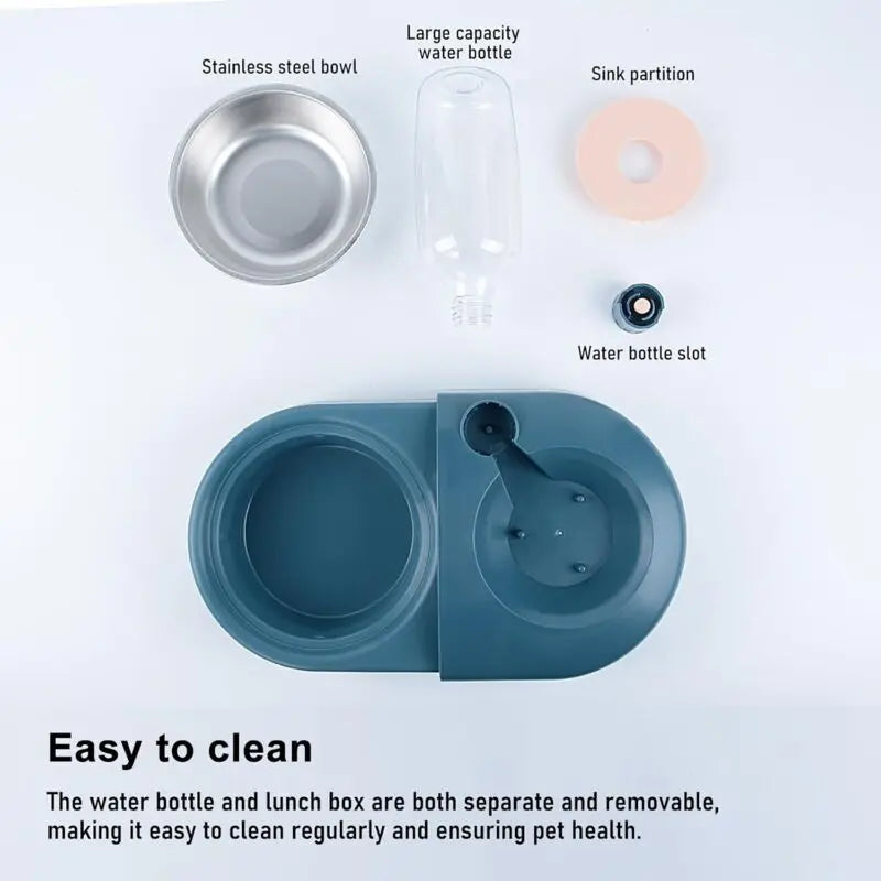 Cat Bowl, Dog Bowl, Automatic Water Bottle, Tilted Raised Water Bowl For Small And Medium Dogs And Cats Wholesale Hub