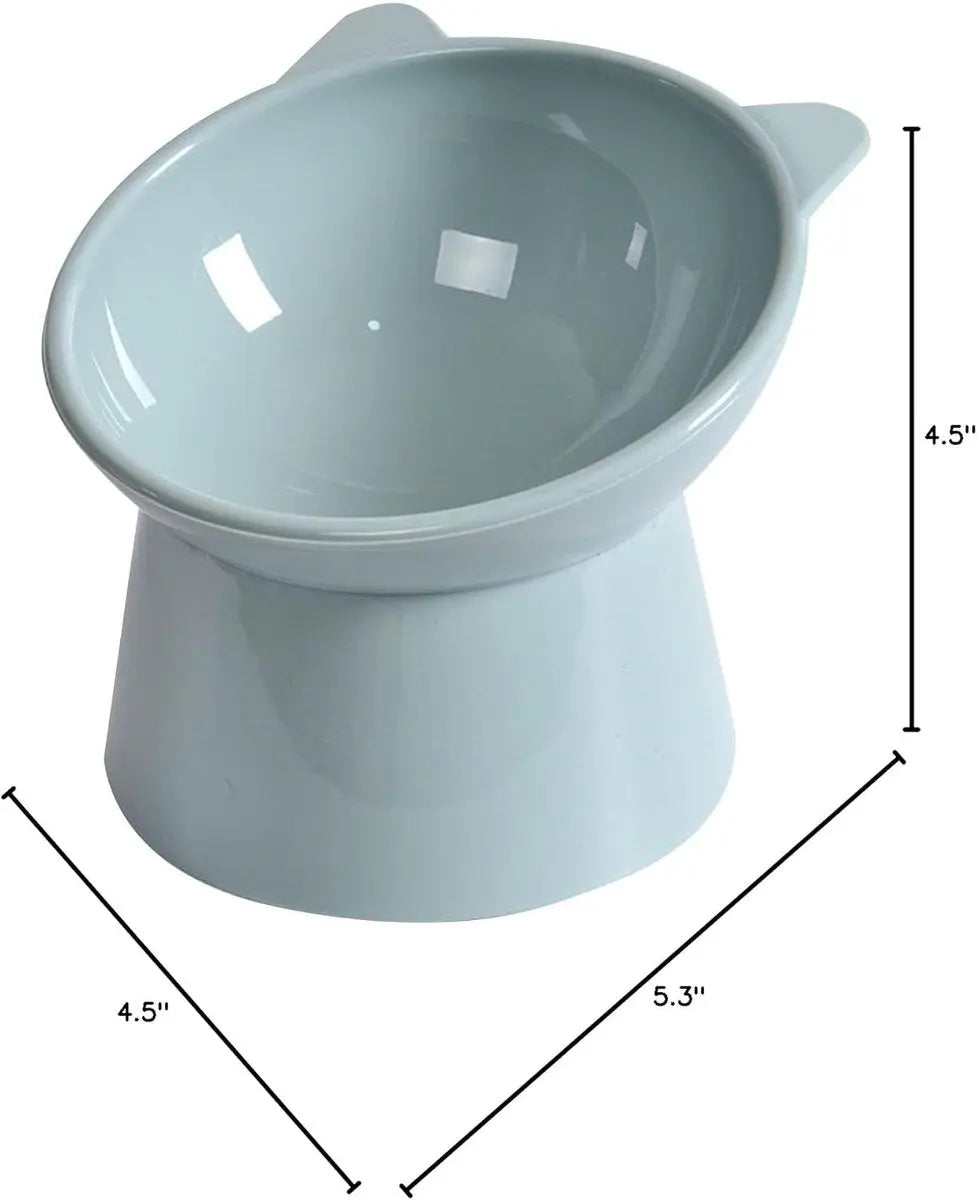 Cat bowl - Feeders - Tilting bowl - Anti-vomiting - Angled design - Blue - Perfect for cats - Indoor use - Pet accessories - Blue Wholesale Hub