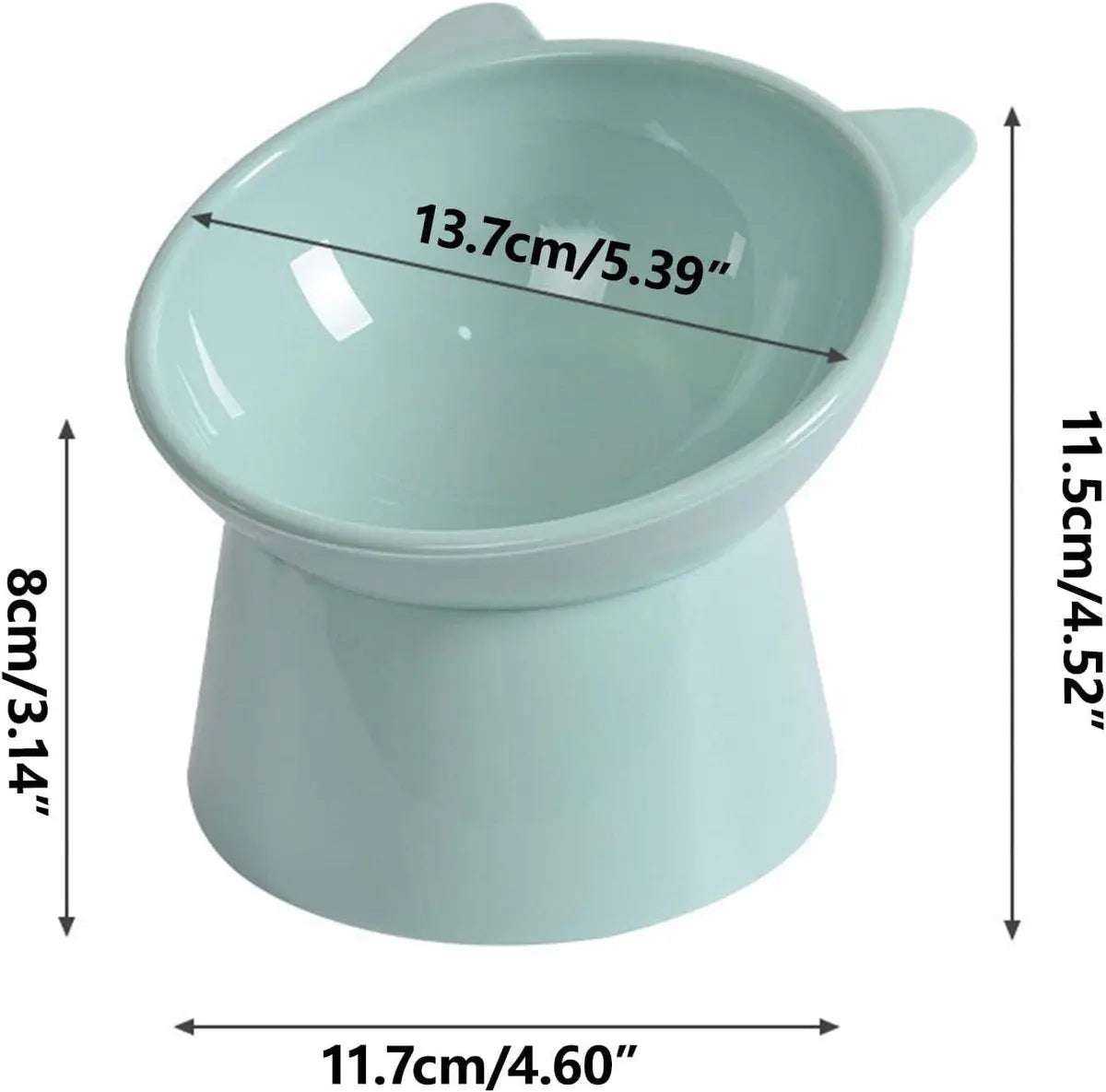 Cat bowl - Feeders - Tilting bowl - Anti-vomiting - Angled design - Blue - Perfect for cats - Indoor use - Pet accessories - Green Wholesale Hub