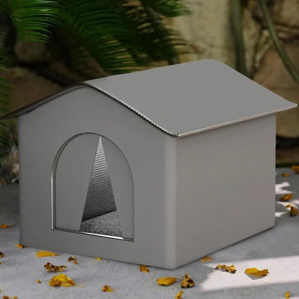 1 Pack Waterproof Insulated Outdoor Cat House for Homeless Cats and Small Animals, 36 x 36 x 36cm, Gray Wholesale Hub