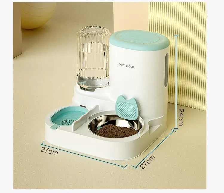 2-in-1 Automatic Cat Feeder and Water Dispenser for Pets, Compatible with Cats and Dogs, Yellow Wholesale Hub