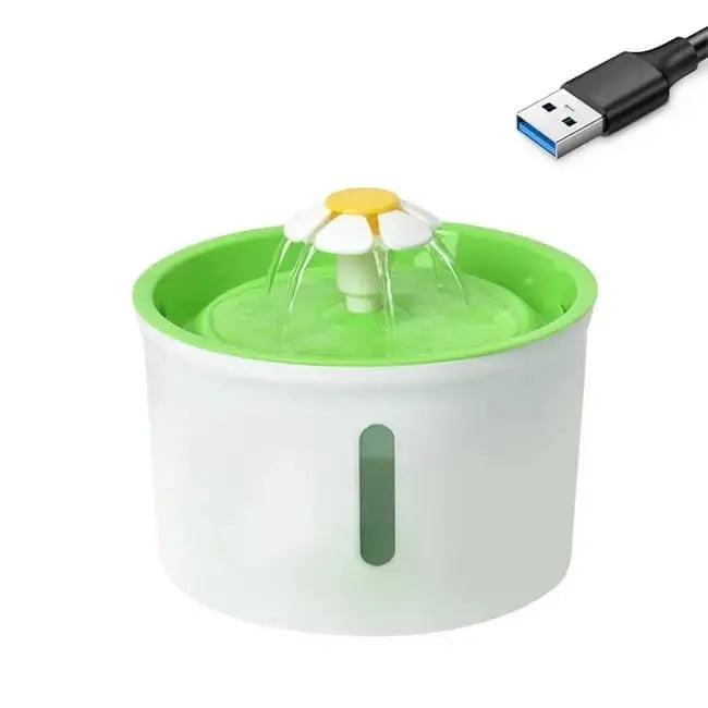 1.6L Round Pet Water Fountain for Cats and Dogs, Green Wholesale Hub