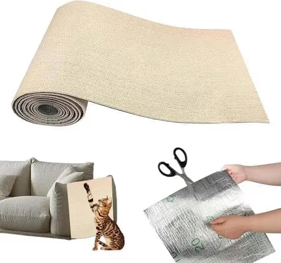 Self-adhesive cat scratching board wall and sofa protector DIY corner mat for cats, 40cm x 200cm, compatible with Wood Wholesale Hub