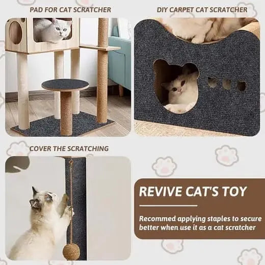 Self-adhesive cat scratching board wall and sofa protector DIY corner mat for cats, 40cm x 200cm, compatible with Wood Wholesale Hub