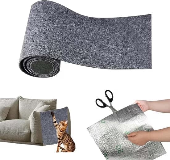 40cm x 200cm Self-Adhesive Cat Scratching Board, Wall and Sofa Protector, DIY Corner Mat for Cats, Dark Gray Wholesale Hub