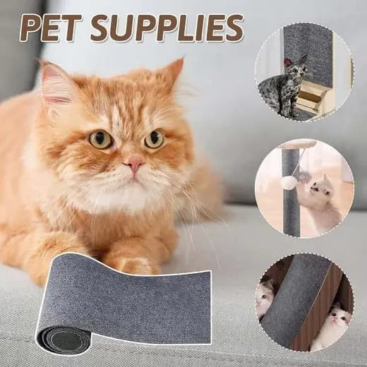 40cm x 200cm Self-Adhesive Cat Scratching Board, Wall and Sofa Protector, DIY Corner Mat for Cats, Dark Gray Wholesale Hub