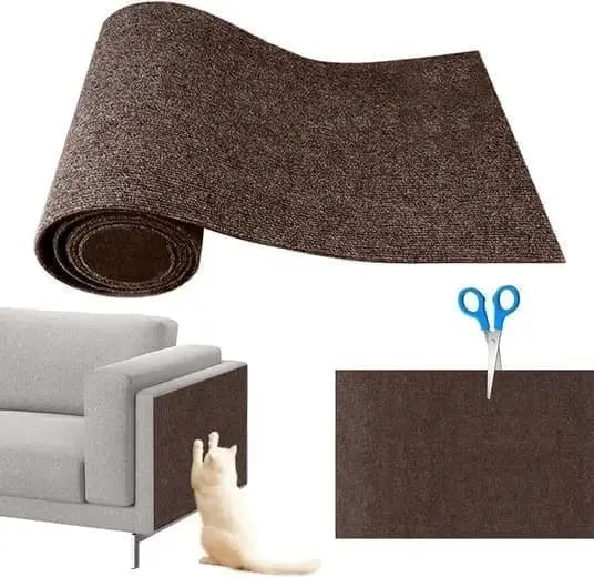 Self-Adhesive Cat Scratching Board Wall and Sofa Protector DIY Corner Mat for Cats, 40cm x 200cm, Brown Wholesale Hub