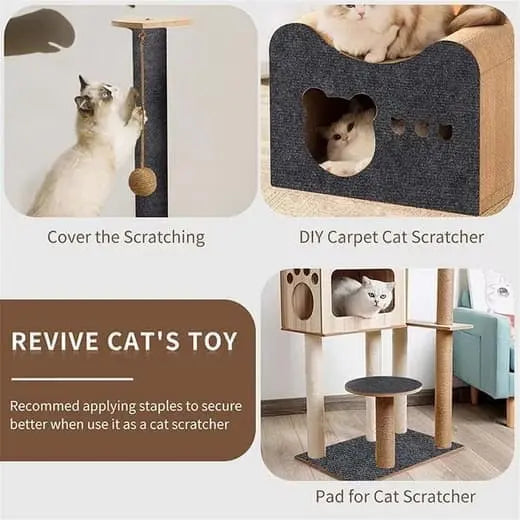 Self-Adhesive Cat Scratching Board Wall and Sofa Protector DIY Corner Mat for Cats, 40cm x 200cm, Brown Wholesale Hub