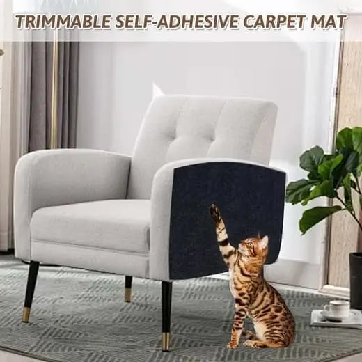 1 Pack Self-Adhesive Cat Scratching Board Wall Protector for Cats, DIY Corner Mat, 40cm x 200cm, Black Wholesale Hub