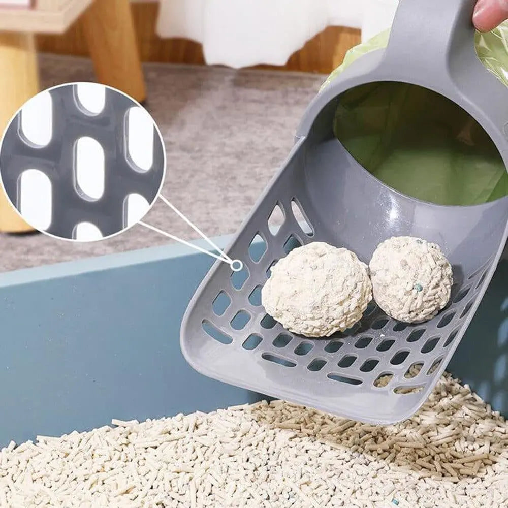 2-in-1 Litter Box Scoop with Holder and Waste Bags, Non-Slip Durable Pet Cleaning Tool Wholesale Hub