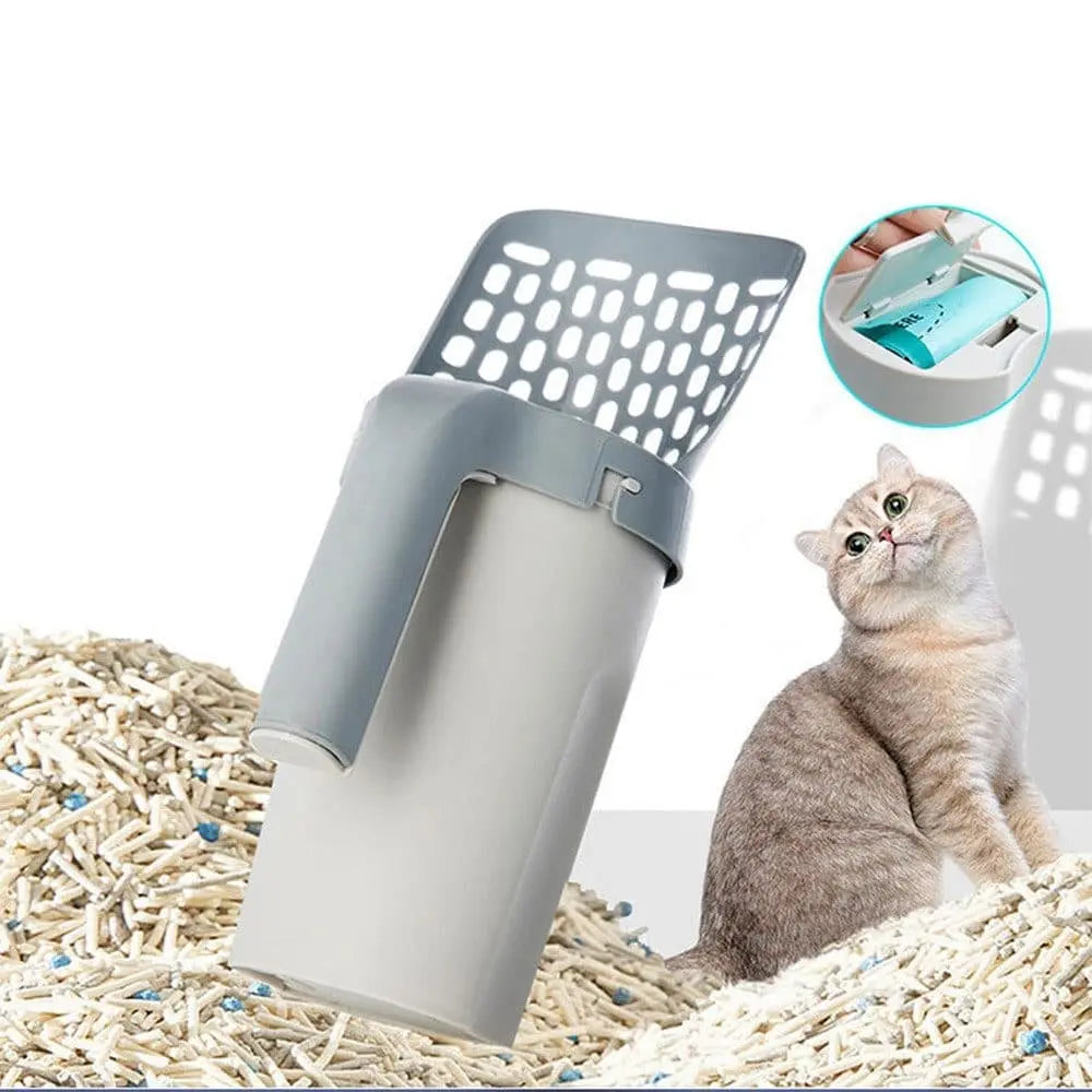 2-in-1 Litter Box Scoop with Holder and Waste Bags, Non-Slip Durable Pet Cleaning Tool Wholesale Hub