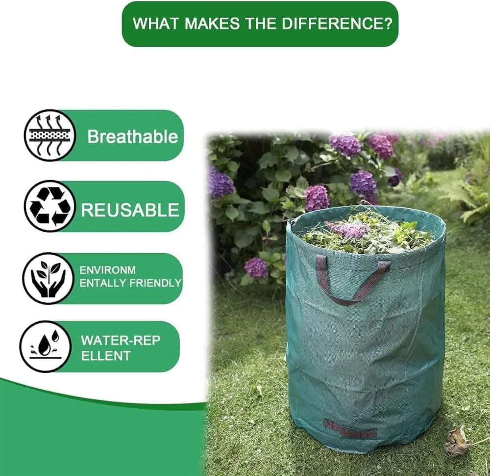 2 Large Capacity Garden Bags with Handles, Self-Standing and Robust for Leaves Lawn Hedges and Garden Waste, 67 x 76cm Wholesale Hub