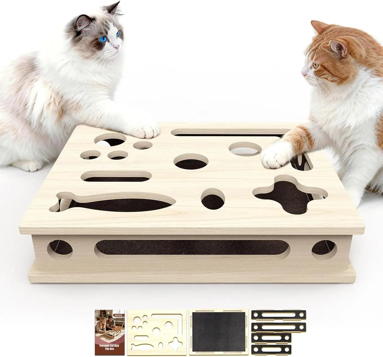 Multi-Functional Cat Claw Care Enrichment Box | Durable Wood Scratcher & Interactive Puzzle for Feline Wellness Wholesale Hub