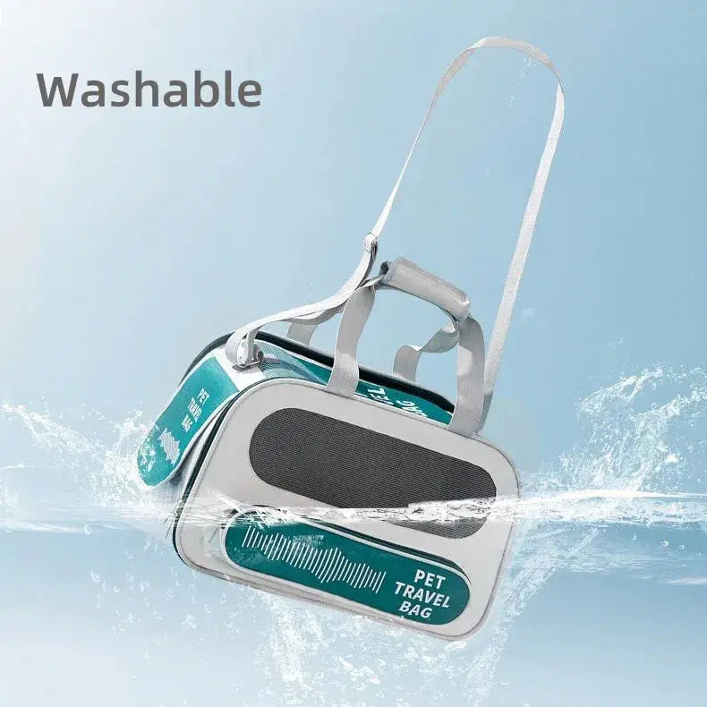 Pet Travel Bag Soft Sided Mesh Carrier Breathable Collapsible, Green Wholesale Hub