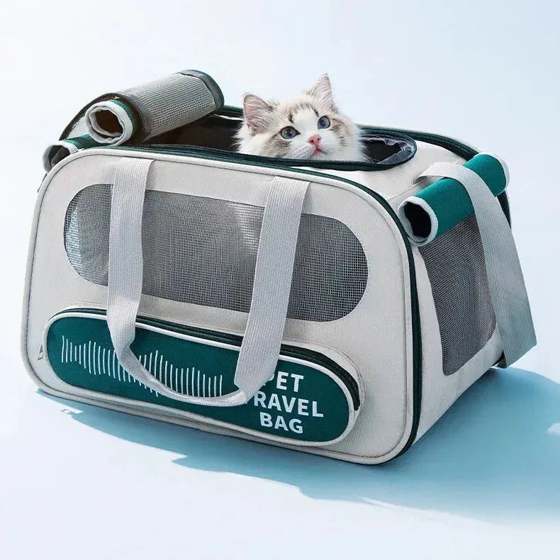 Pet Travel Bag Soft Sided Mesh Carrier Breathable Collapsible, Yellow Wholesale Hub