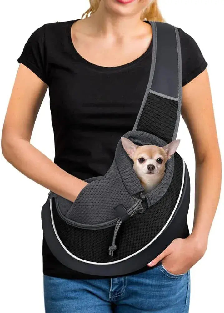 Small Pet Carrier Sling Crossbody Bag for Cats and Dogs, Black, S Wholesale Hub