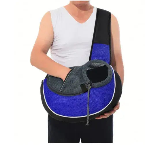 Small Pet Carrier Sling Crossbody Bag for Cats and Dogs, Blue, S Wholesale Hub