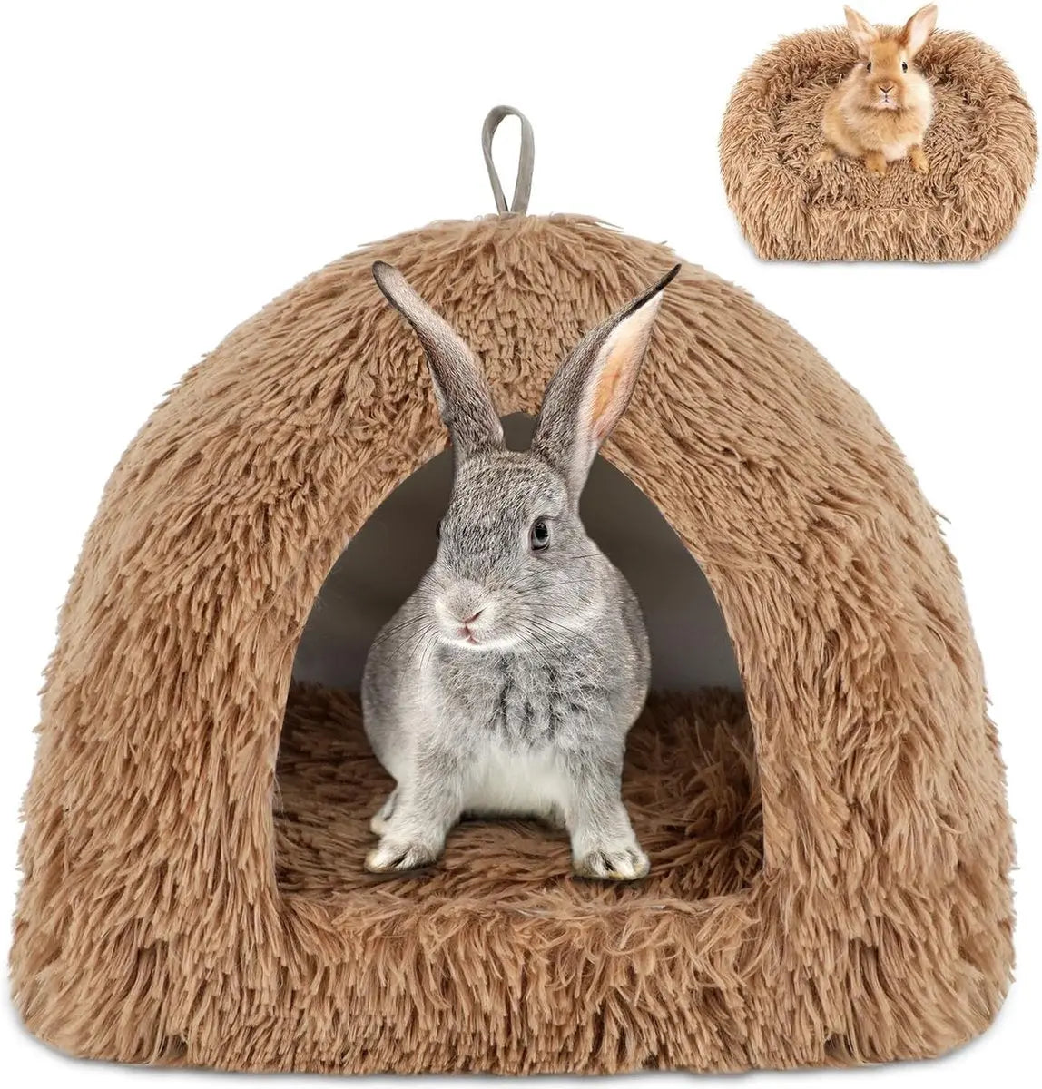 Cat Basket - Rabbit House - Cat House - Plush - Warmth - 40x40x37 CM - Rodent - Cat Bed - Kitten Basket - Animal House - Cat Cushion - Cat Den - Cat Houses - Cat Cave - Brown - Comfortable & Soft - For Rabbits, Cat, Guinea Pigs, Hamsters, Puppies Wholesale Hub