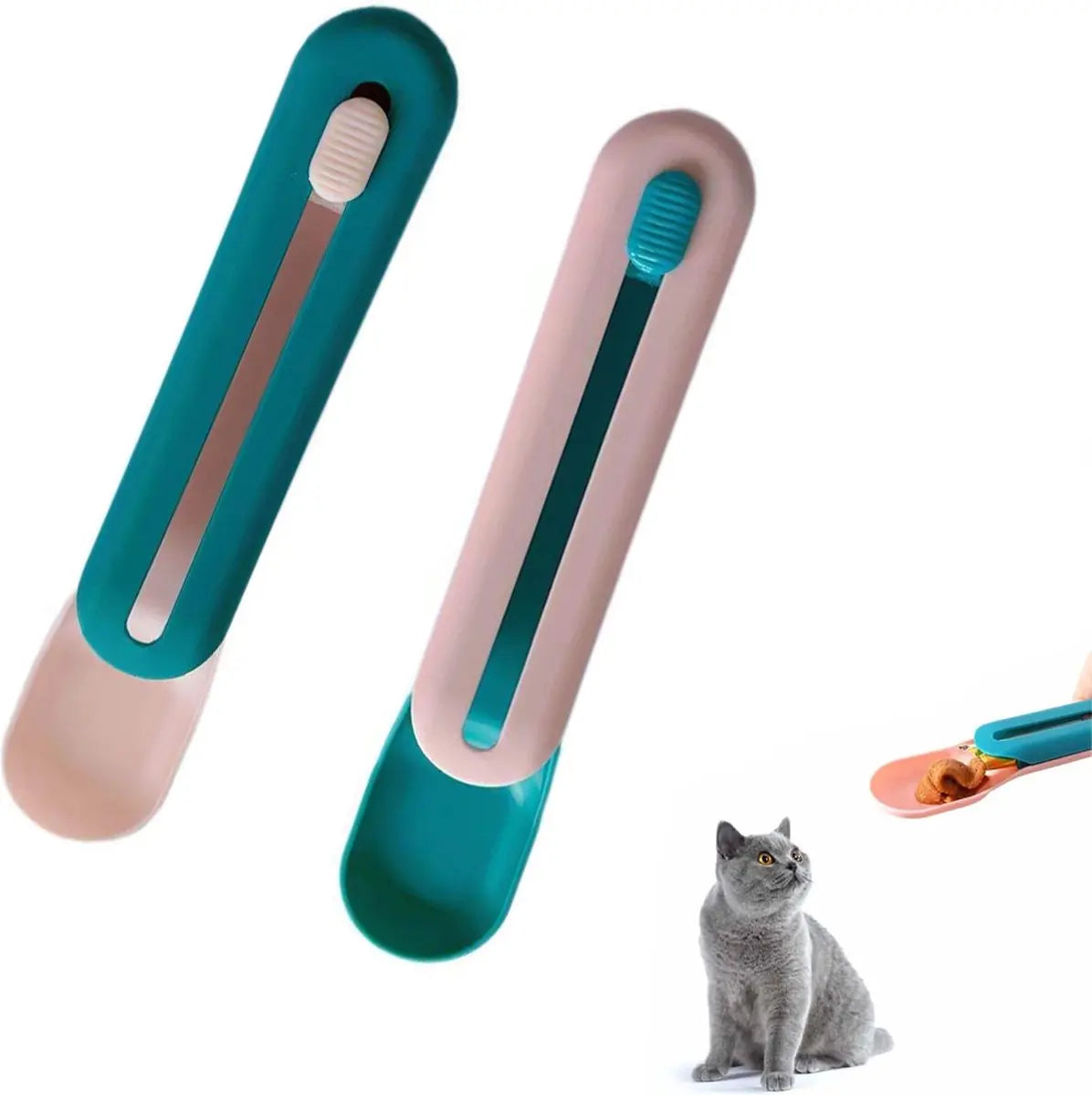 Cat Treats Spoon - 2 Pieces - Cat Food Bowl - Cat Food Bowl - Feeding Spoon - Cat Bar Spoon - Cat Treats Spoon - Snack Spoon for Pets - Feeder Dispenser - Cat Treats Spoon - Cat Food - Adjustable - For Squeezing Out Puree and Snacks Wholesale Hub