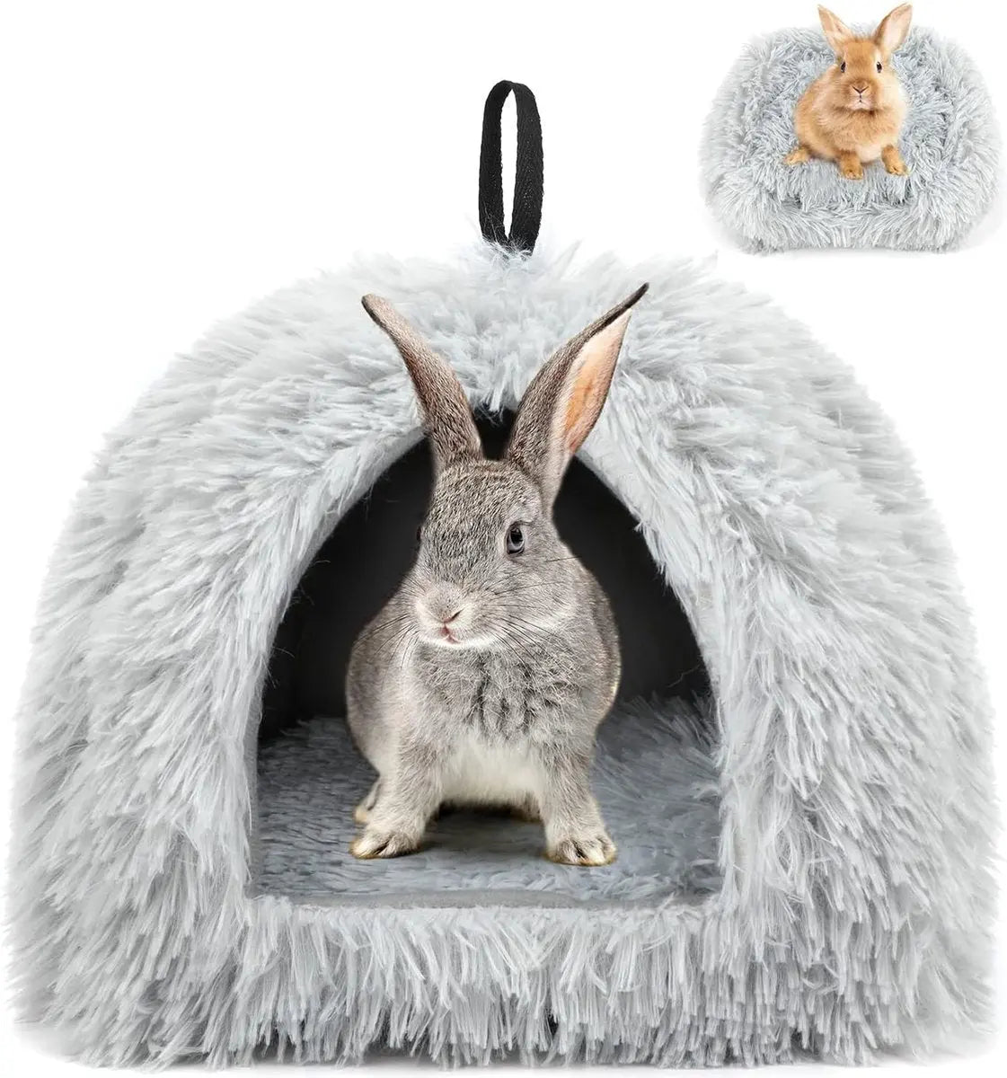 Cat Basket - Rabbit House - Cat House - Plush - Warmth - 40x40x37 CM - Rodent - Cat Bed - Kitten Basket - Animal House - Cat Cushion - Cat Den - Cat Houses - Cat Cave - Grey - Comfortable & Soft - For Rabbits, Cat, Guinea Pigs, Hamsters, Puppies Wholesale Hub