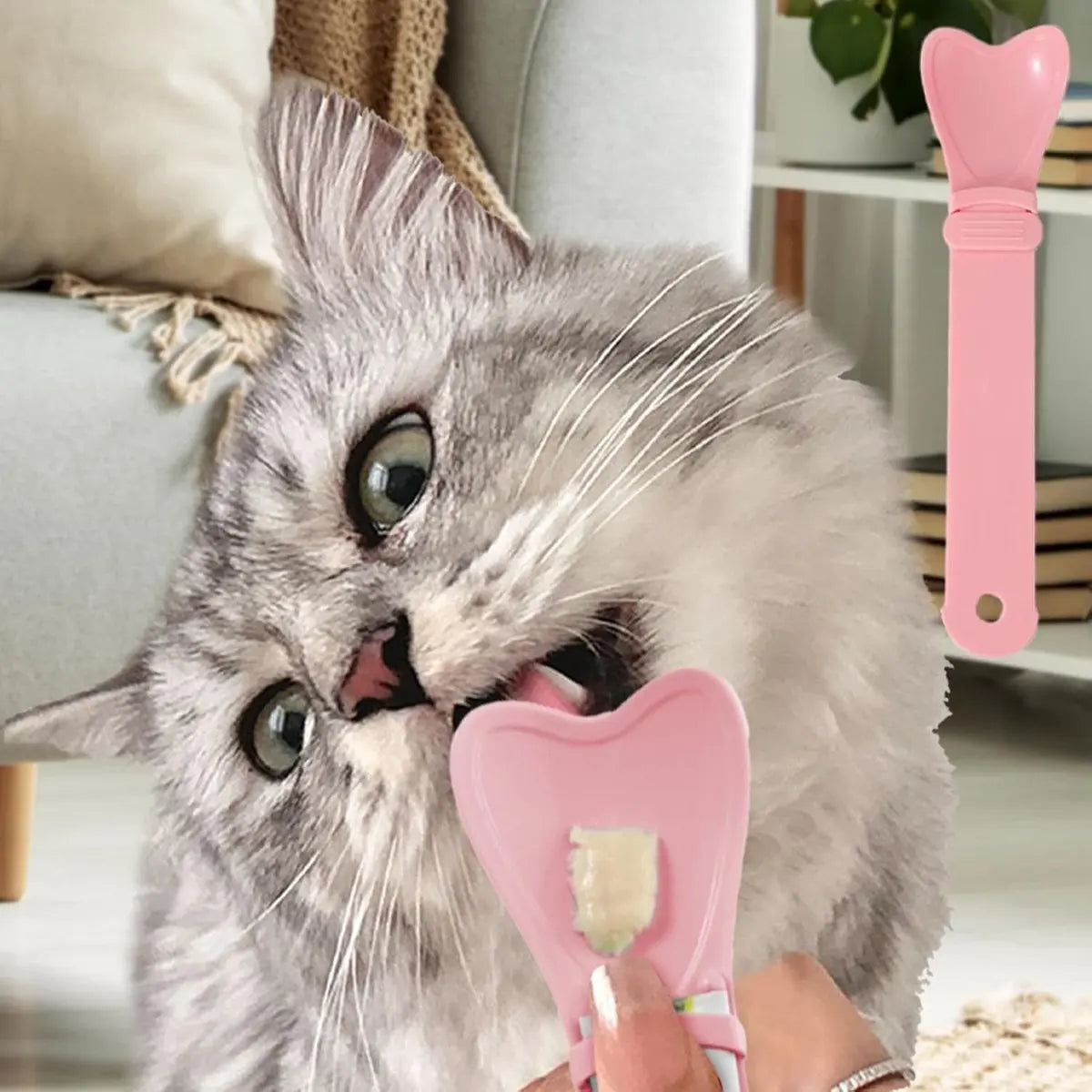 Cat Food - Cat Treats Spoon - Cat Treats Spoon - Snack Spoon for Pets - Feeder - Cat Treats Spoon - Cat Spoon - Hanging Design - For Squeezing Out Puree and Snacks - 3 Pieces Wholesale Hub
