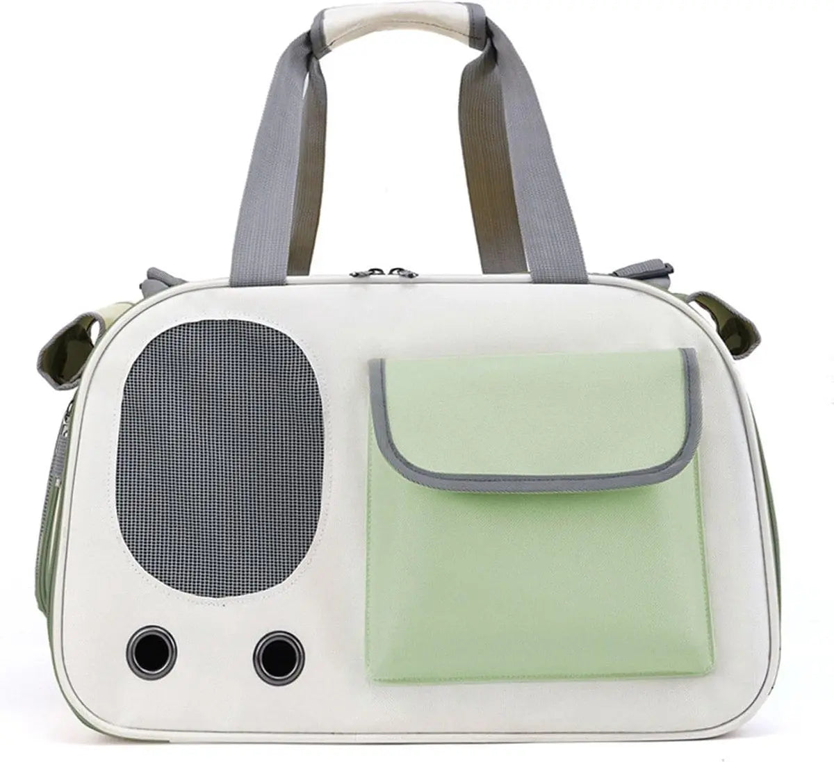 Cat and Dog Transport Bag - Travel Basket - Foldable Cat Transport Box - Cat Bag - Pet Carrier Bag with breathable holes and pockets - for medium-sized cats, small dogs - Dog Bag - 45 x 28 x 26 cm - Green Wholesale Hub