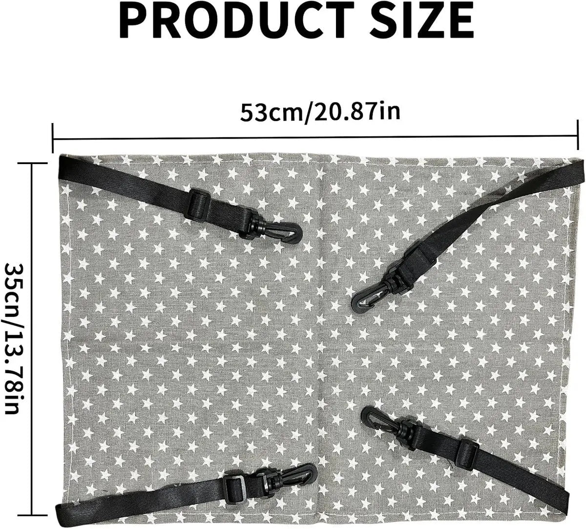 Cat Hammock - Hammock for cats - hanging pet bed - hammock for pets - with hooks - for Kittens, Puppies and Small Pets - Adjustable Straps - Pet Swing - cat bed - for cages and gardens - 53*35 cm - grey stars Wholesale Hub