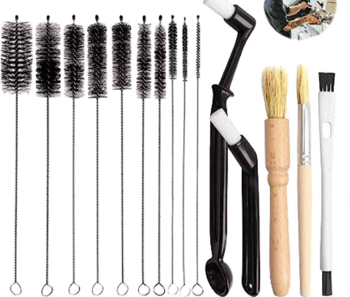 Coffee machine cleaning brush - 15 pieces - barista accessories - cleaning brush set - Cleaning brush for coffee machine - Cleaning brush for coffee spout and milk hose coffee machine - cleaning brush espresso machine Wholesale Hub