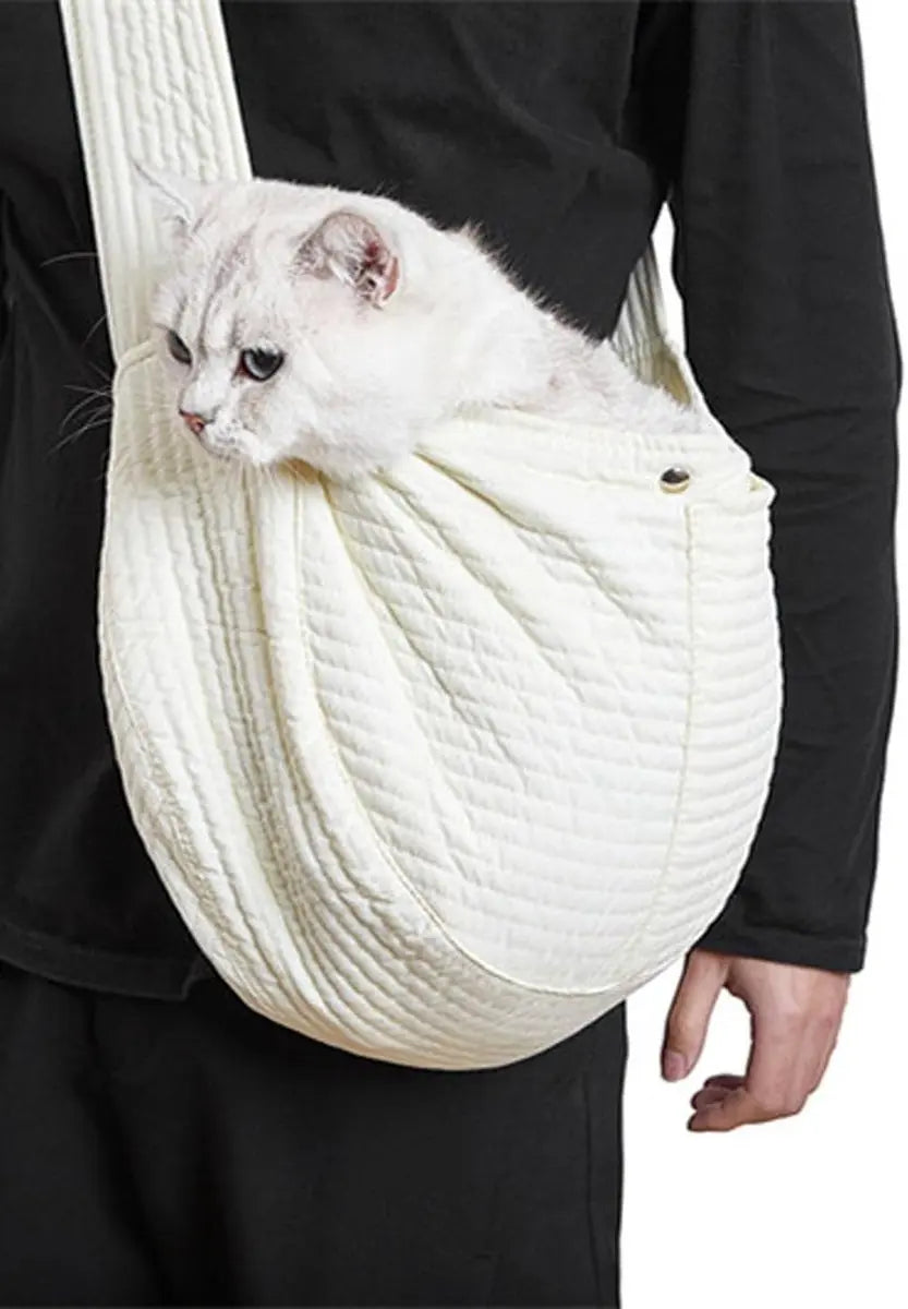 Pet Backpack - Backpack for Cat and Dogs - 40*11*26 cm - Shoulder Carrying Bag - Cat Carrier - Adjustable - For Small Dogs and Cats - For Pets from 5.5-6.5 kg - White - Canvas Wholesale Hub