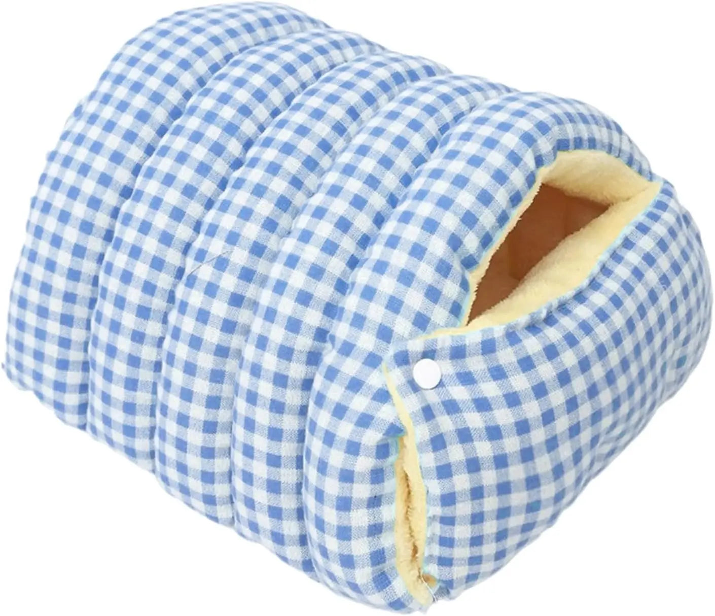 Cat House - Cat Basket - Plush and Warm - Removable and Washable - Closed Cat Bed for Winter - Suitable for Indoor and Outdoor Use in Winter, Camping, Travel, Bedroom, Living Room and Apartment - Blue and White Checkered Pattern Wholesale Hub