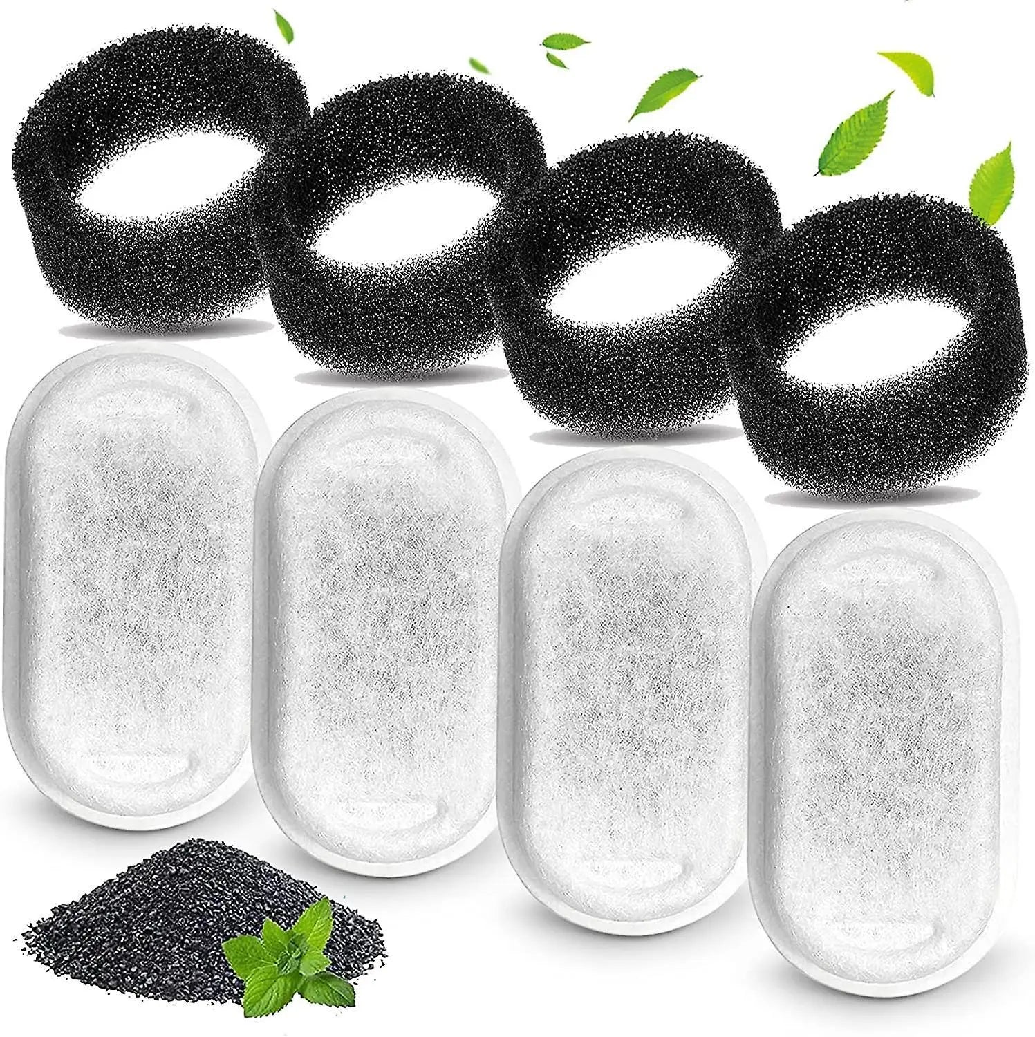 Water Fountain Filter Set of 16 Compatible with Catit Stainless Steel Pet Fountain Includes 8 Replacement Filters and 8 Sponges Wholesale Hub