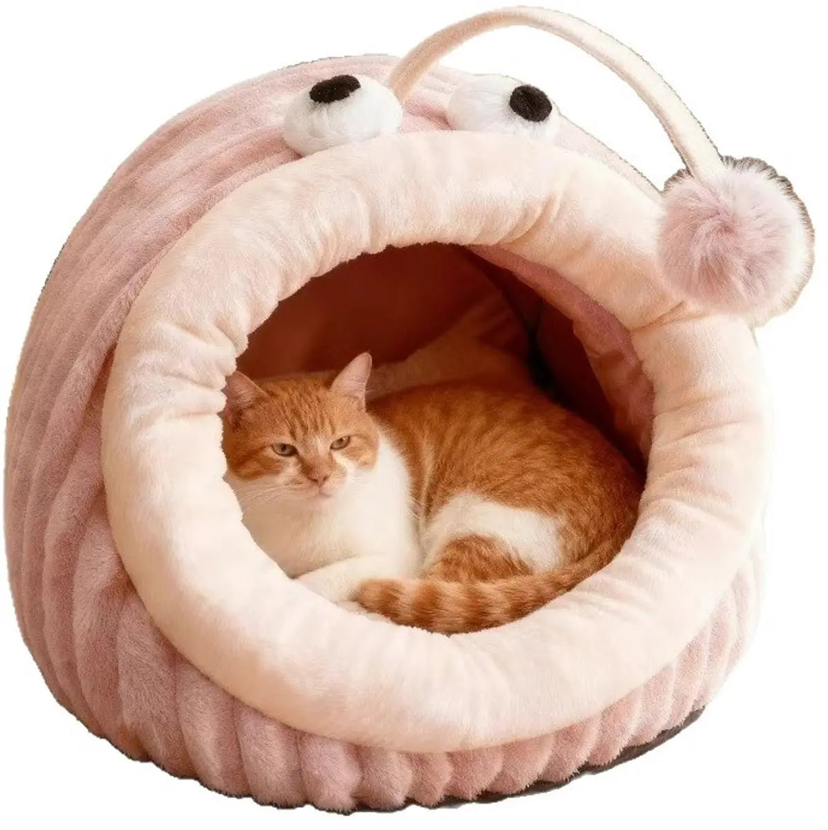 Cat Bed - Cave Cat Basket - Calming and Anxiety Relieving - Lantern Fish Shape - Pink（M：55*40*31cm） Wholesale Hub