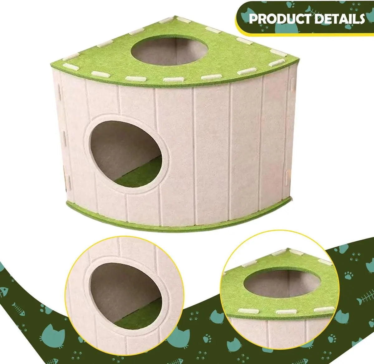 Cat House - Cat Basket - Cat Den - Felt-Shaped Cat Bed - Suitable for All Seasons - Warm | Scratch-Resistant - Pet Bed | Deep Sleeping Bed - Beige Wholesale Hub