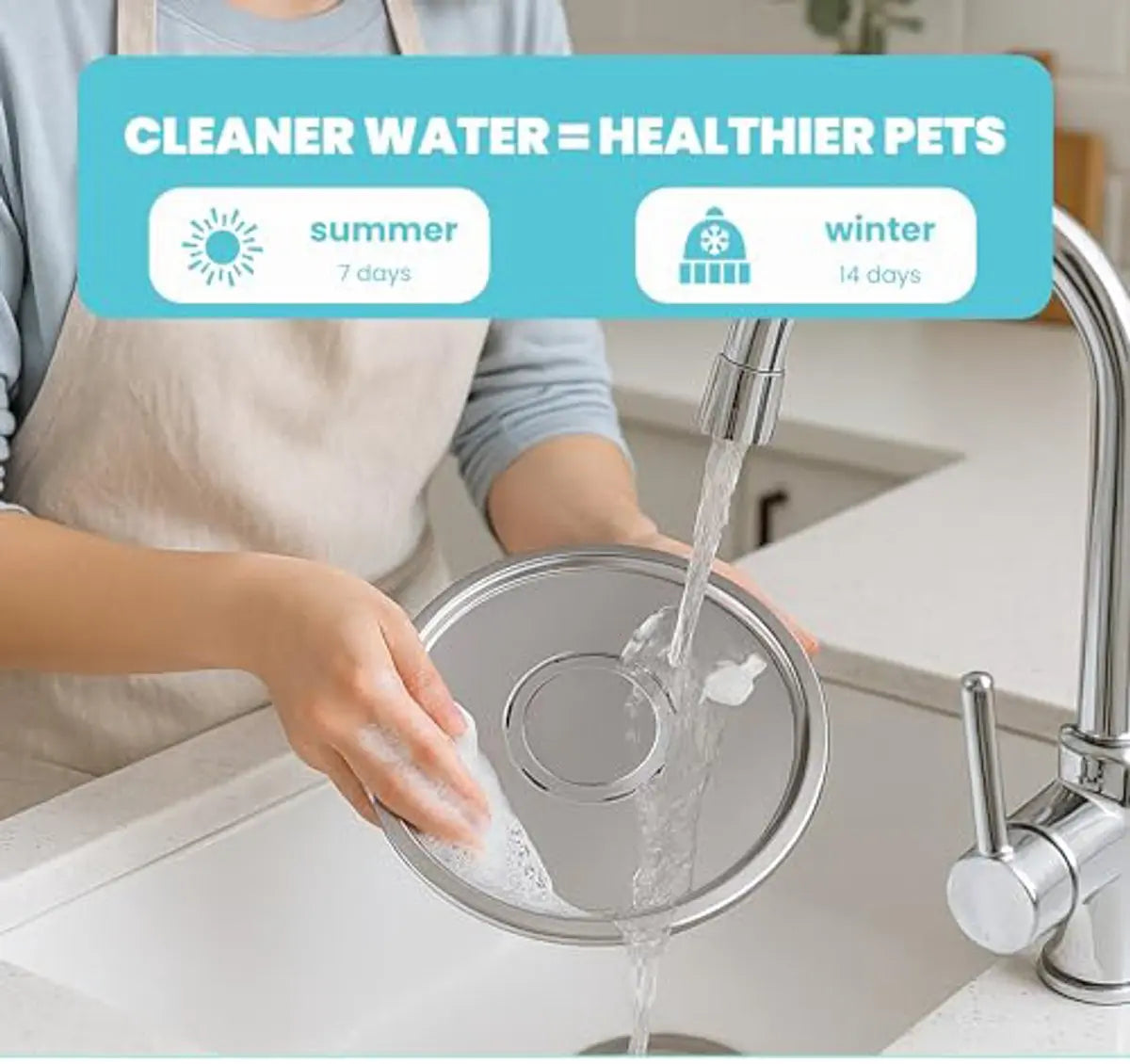 Cat Drinking Fountain - Quiet Drinking Fountain for Cats - 3.2L Stainless Steel Water Fountain with Filter - Cat Water Fountain - Cat Drinking Bowl - Includes 4 Cat Fountain Filters - for Cats and Dogs Wholesale Hub