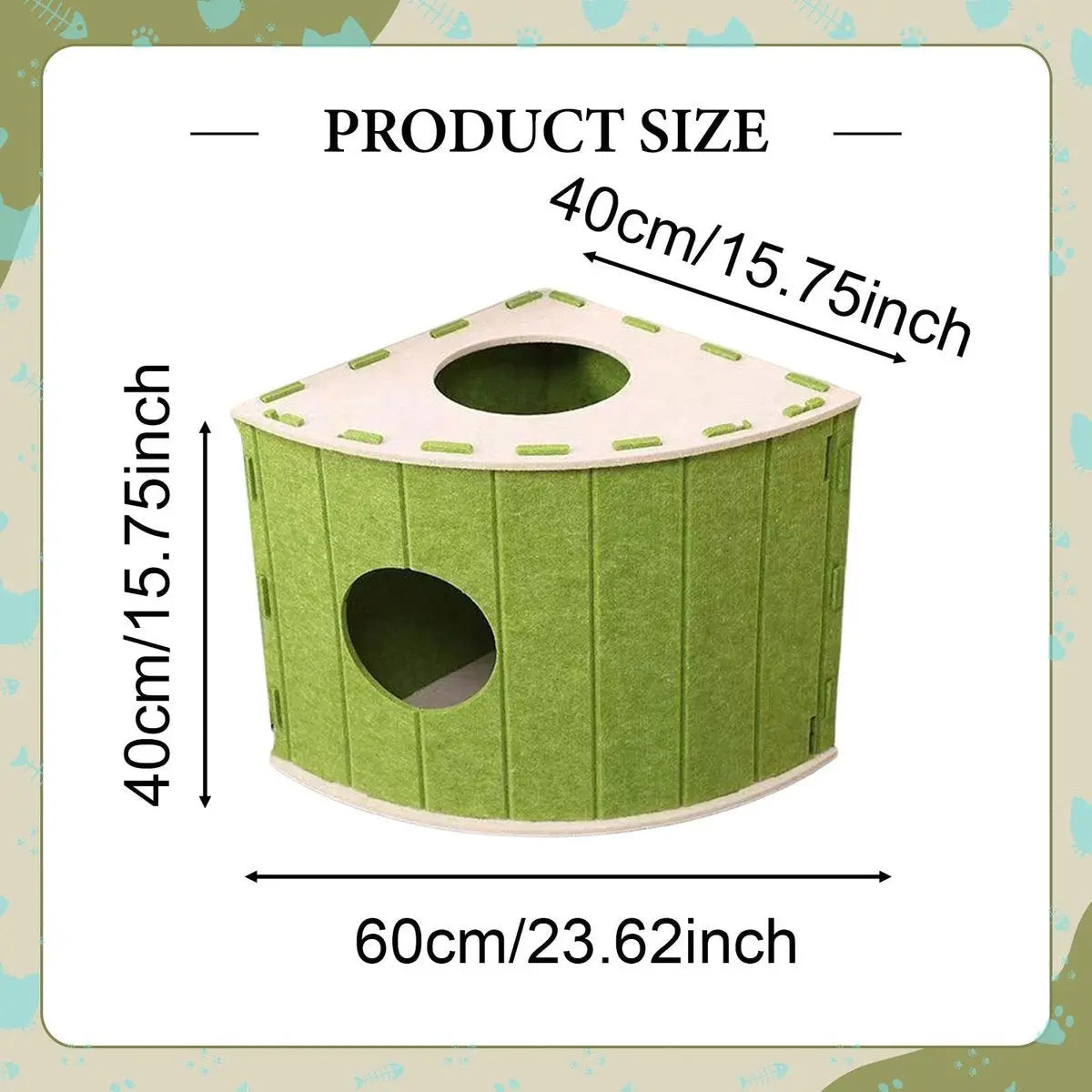 Cat House - Cat Basket - Cat Den - Felt-Shaped Cat Bed - Suitable for All Seasons - Warm | Scratch-Resistant - Pet Bed | Deep Sleeping Bed - Green Wholesale Hub