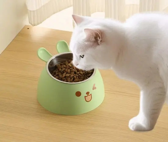 Cat Litter Box - Cat Food Bowl - Non-Slip Design - Pet Food Bowl - Plastic and Stainless Steel Design - Suitable for Cats and Small Dogs - Purple Wholesale Hub