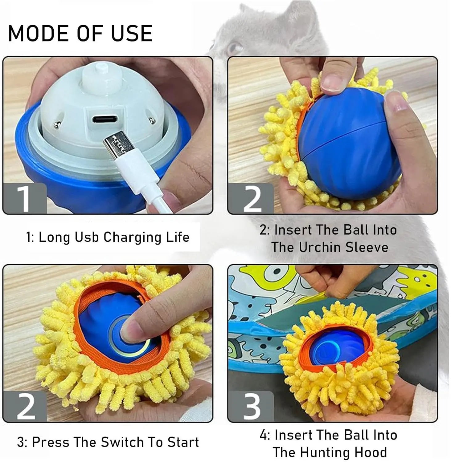 Play mat - Educational cat toy - USB automatic cat toy with three settings - 1 item Wholesale Hub