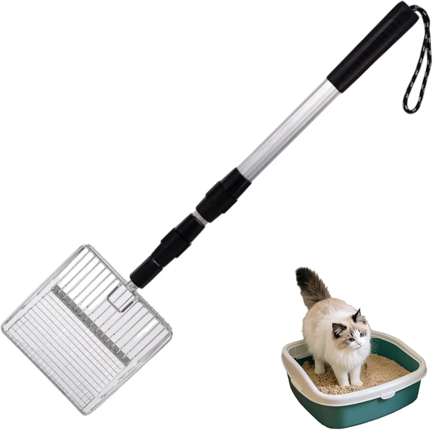 Cat Litter Scoop - Retractable - Metal - Portable - Multifunctional - 1st Wholesale Hub
