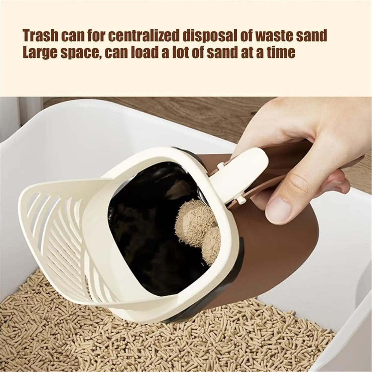 Cat Litter Scoop - Large Capacity - Cat Litter Scoop and Cat Poop Box 2-in-1 - Cleaning Tool - 1 Pack Wholesale Hub