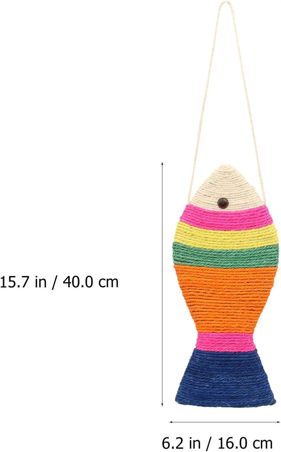 Interactive Cat Toys - Cat Toys - Intelligence Cat Toys - Sisal Scratching Mat in Fish Shape - Durable Scratching Toys for Cats - Protects Furniture & Provides Long-Lasting Fun - 3 Pieces Wholesale Hub