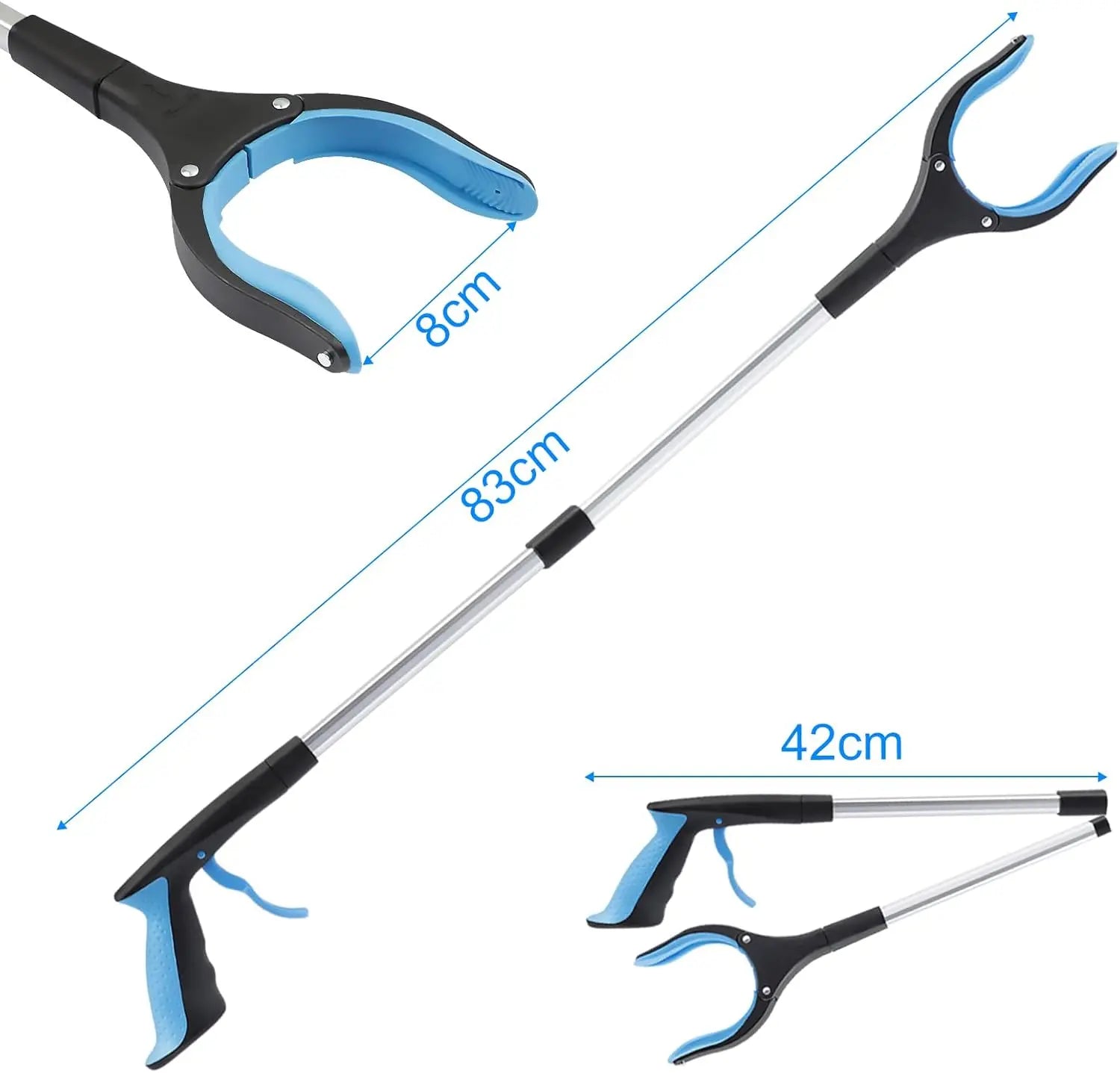 Grabber Set of 2 - 83 cm - Foldable Grabber - With Magnet & 360° Rotating Head - Litter Grabber Wholesale Hub
