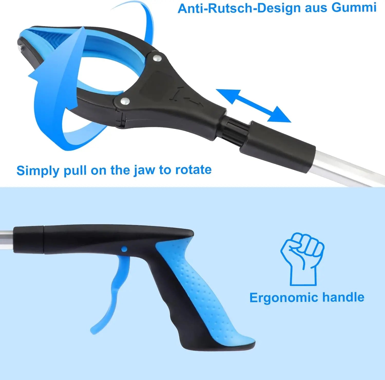 Grabber Set of 2 - 83 cm - Foldable Grabber - With Magnet & 360° Rotating Head - Litter Grabber Wholesale Hub