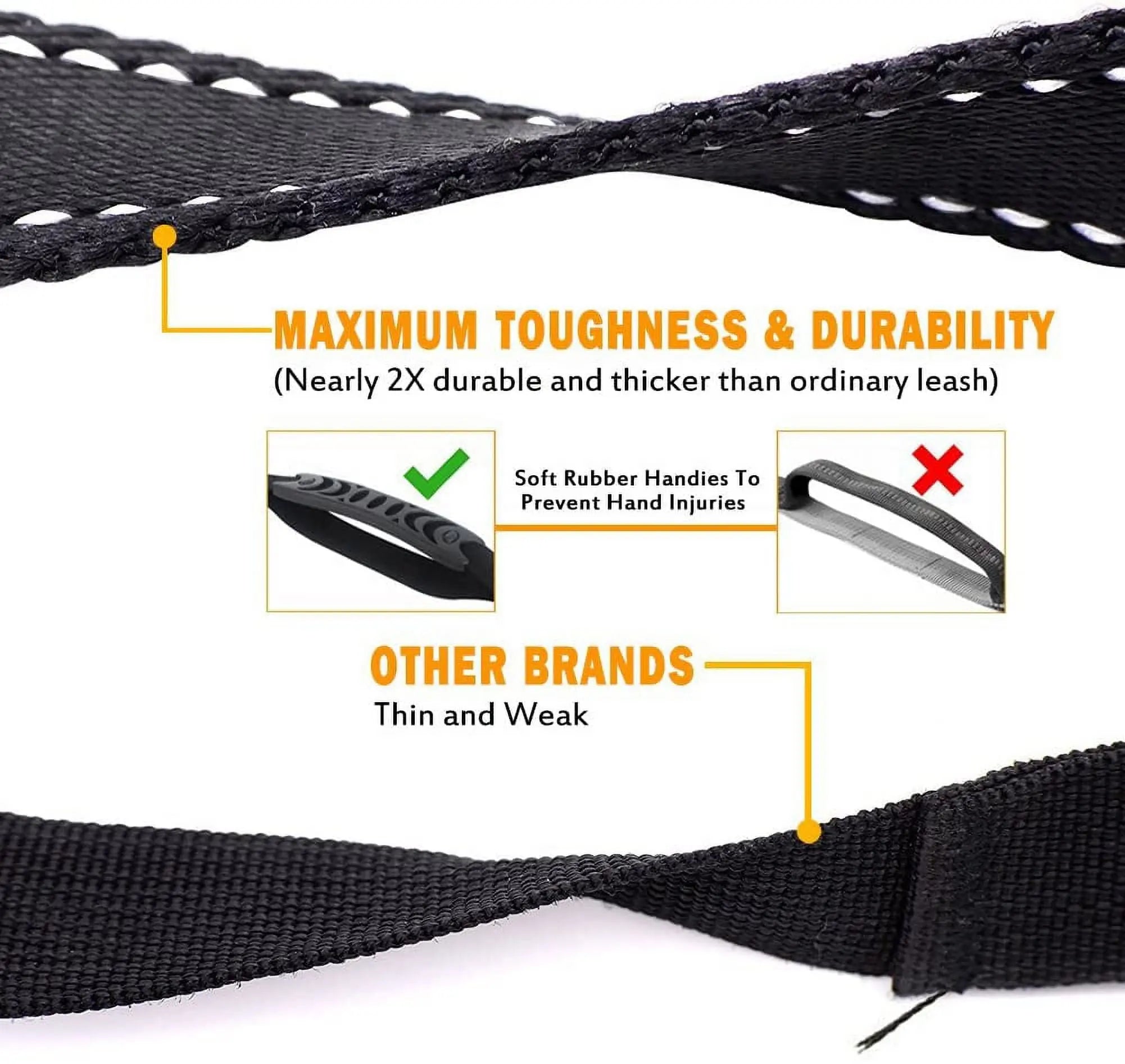 Keyohome Heavy Duty Dog Leash Especially Large Dogs Up to 150lbs, 4-6 Ft Reflective Dog Walking Training Shock Absorbing Bungee L Black Wholesale Hub