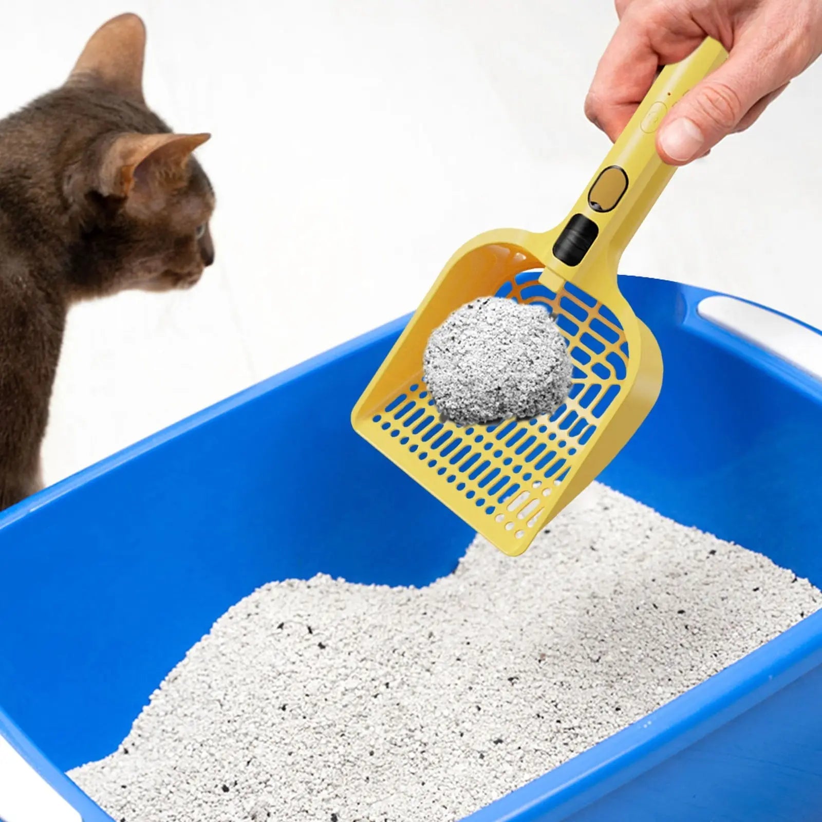 LGCASL Rechargeable Spray Deodorizing Cat Litter Scoop, Large Sized Rechargeable Spray Litter for Home Use Litter Scooping Tool, White Yellow Wholesale Hub